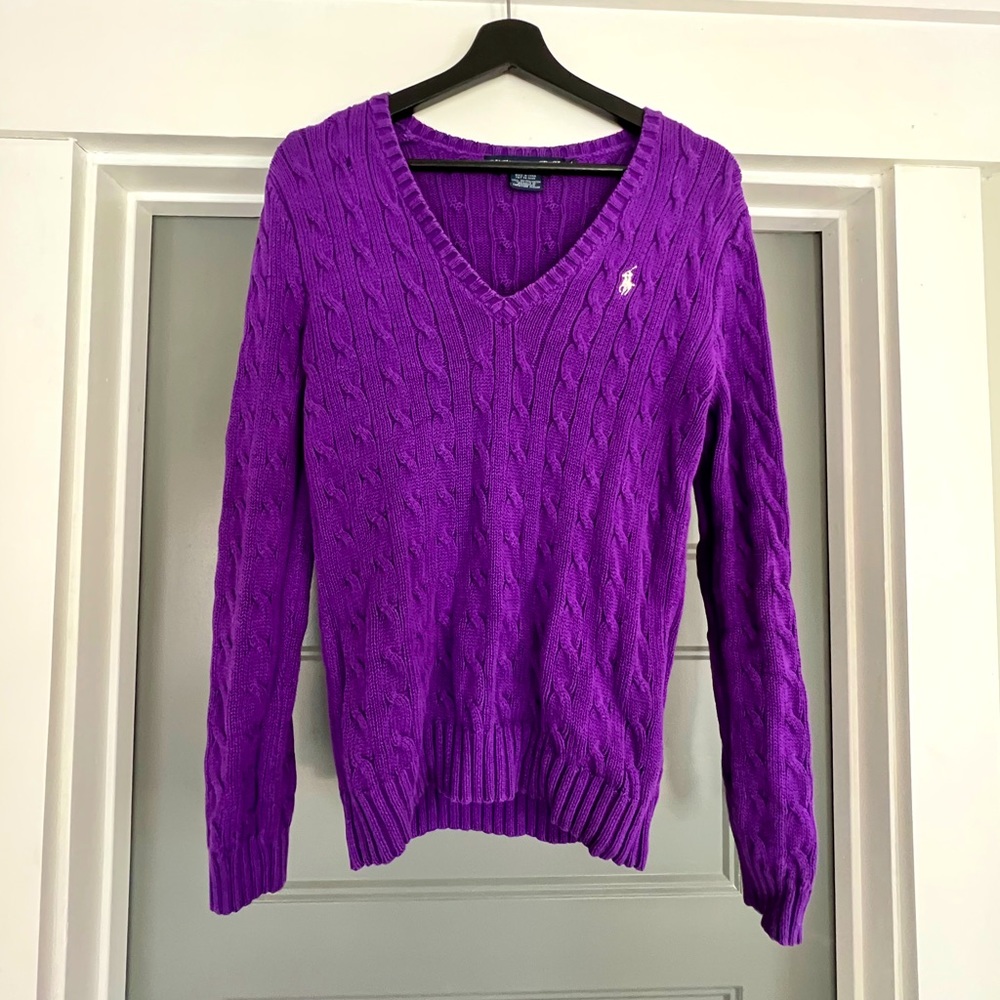 Purple Cable Knit Ralph Lauren Sweater